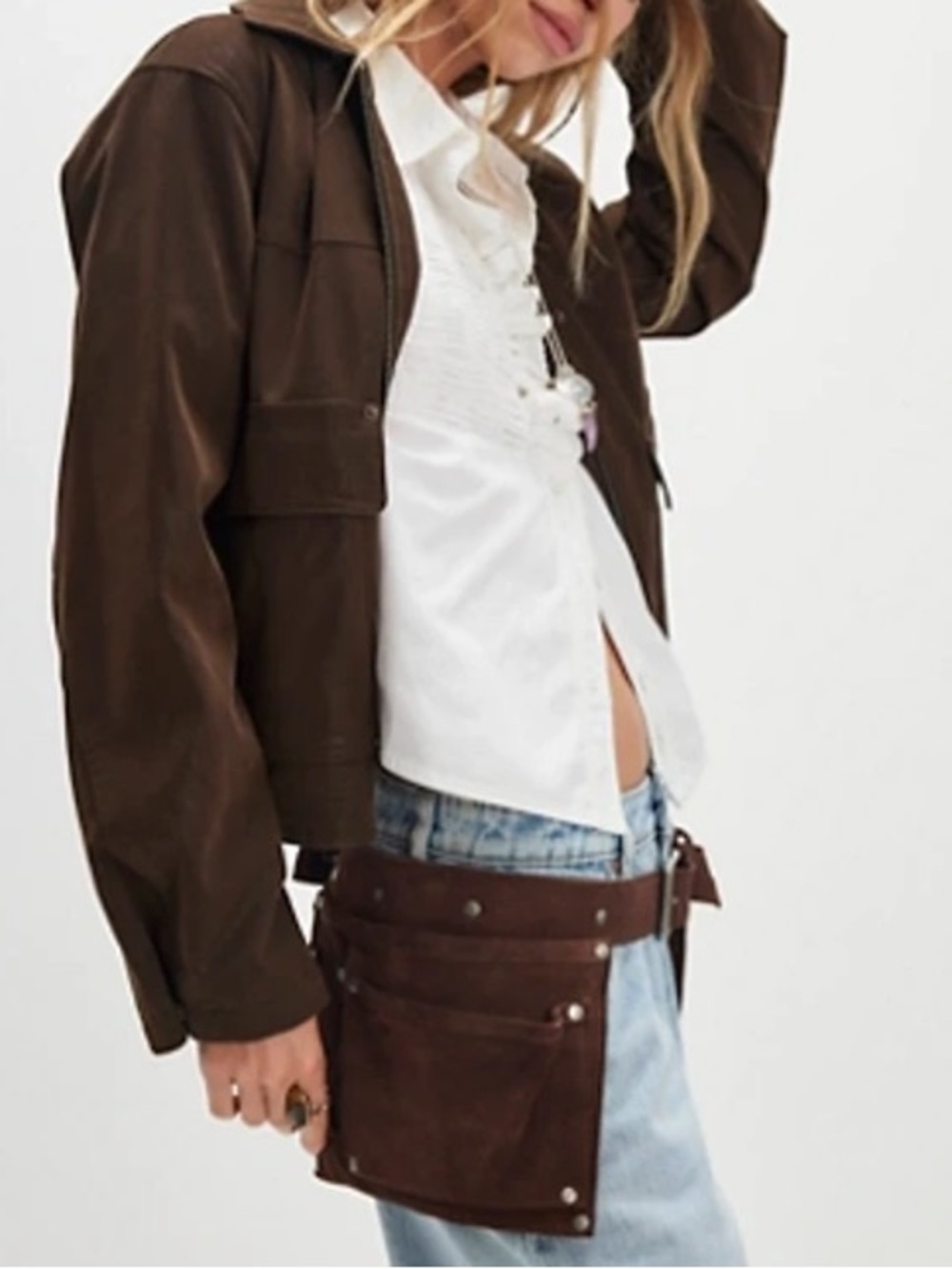 Free People Crew Cargo Pocket Belt in Cognac M/L
